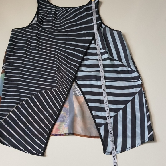 Clover Canyon Tank Top Multi Checkered Floral Stripe Sleeveless - Picture 8 of 8